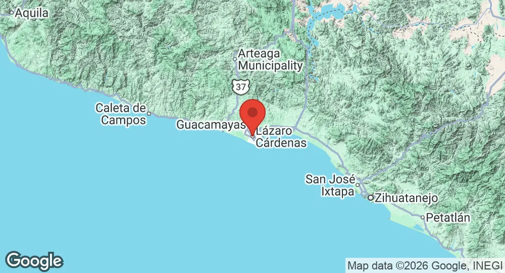 Pacific Ocean southwest of Lázaro Cárdenas, Michoacán, Mexico