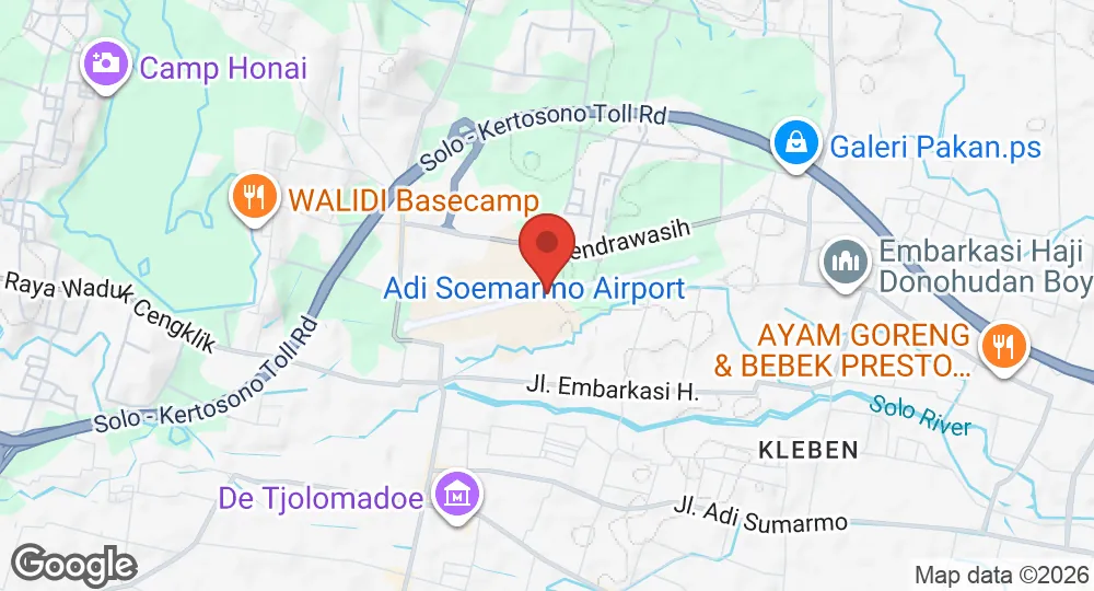 Map of Adisoemarmo Air Force Base