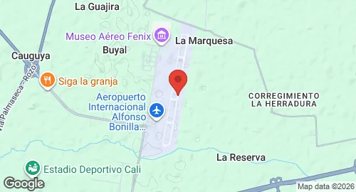 Map of Alfonso Bonilla Aragón International Airport