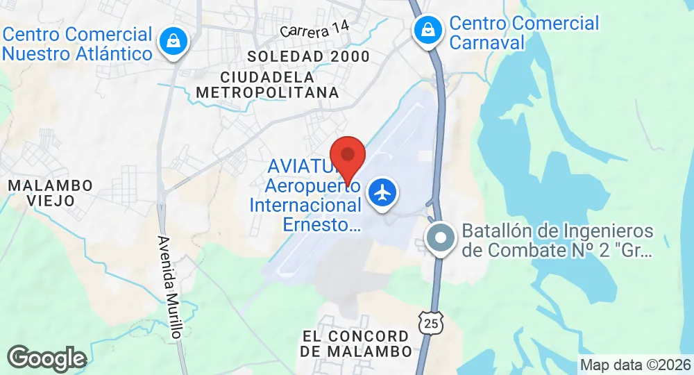 Map of Barranquilla Naval Air Base