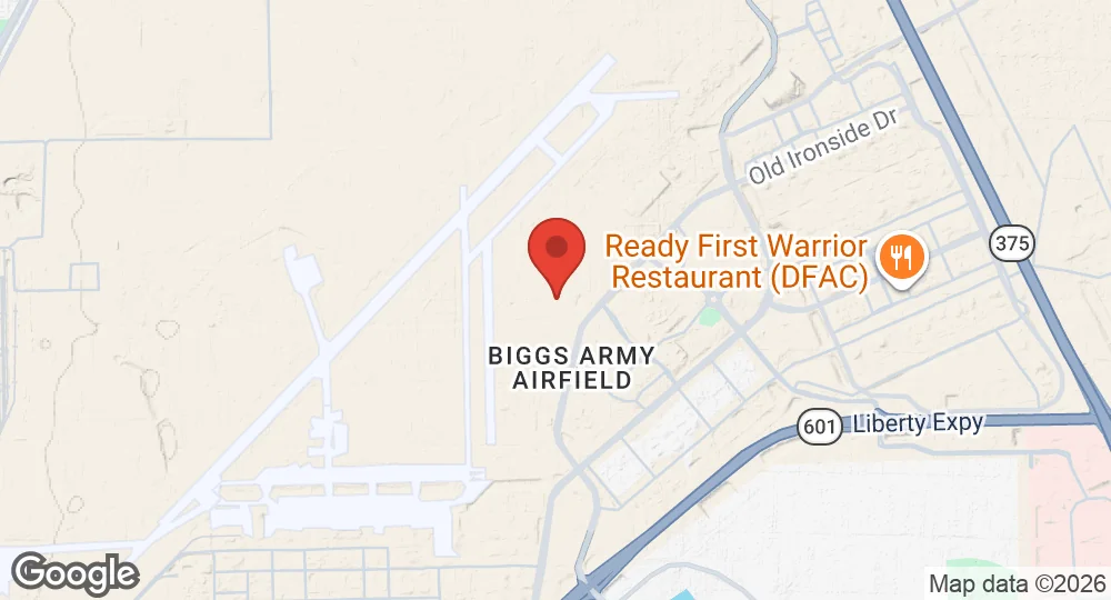 Map of Biggs Army Airfield