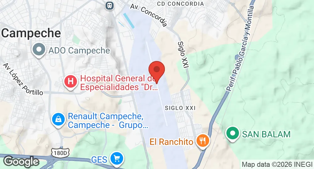 Map of Campeche Naval Air Base
