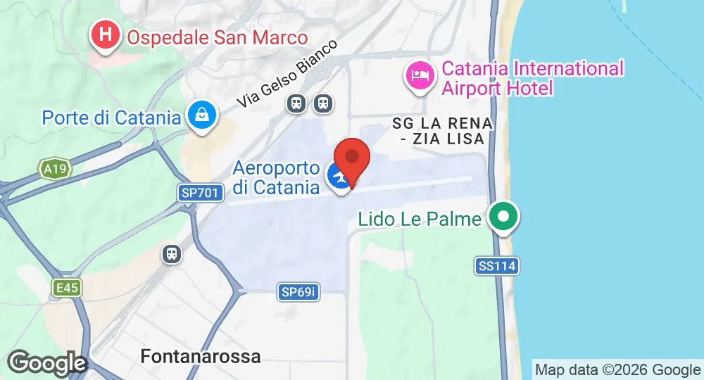 Map of Catania-Fontanarossa Maristaeli