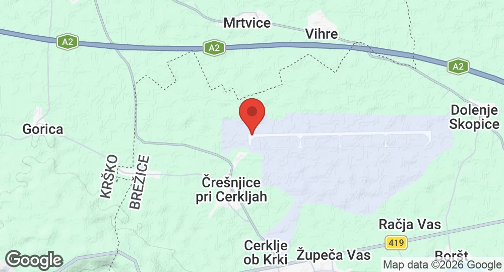 Map of Cerklje ob Krki Air Base
