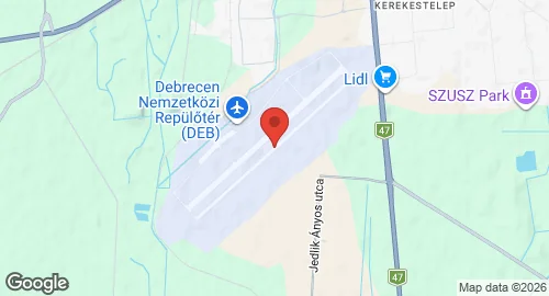 Map of Debrecen International Airport