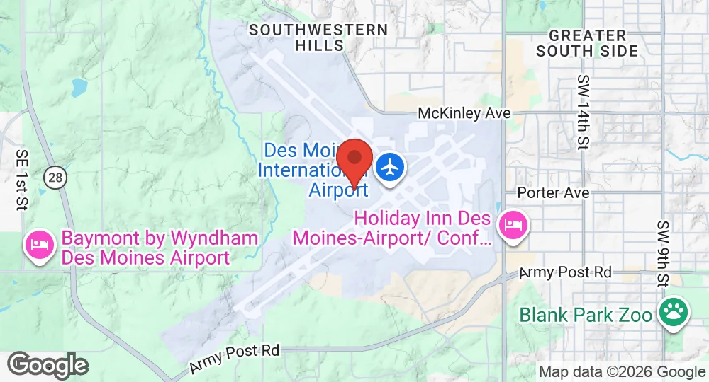 Map of Des Moines Air National Guard Base