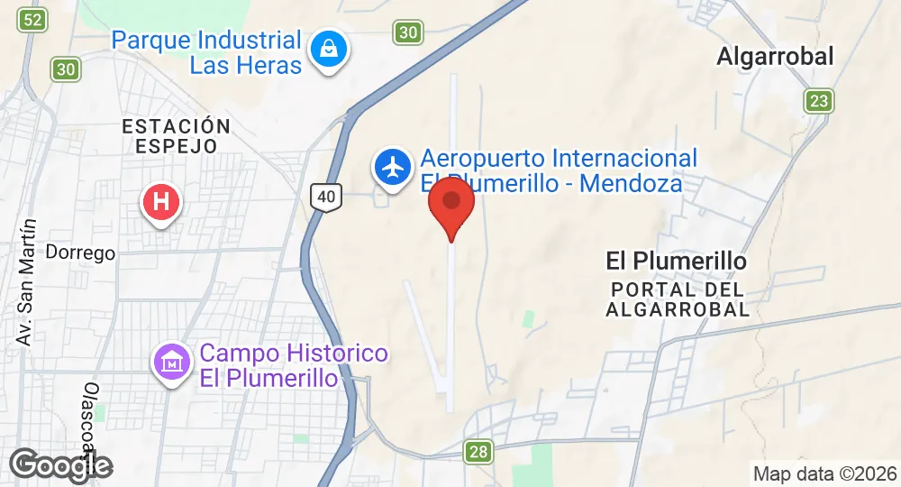 Map of El Plumerillo Air Base