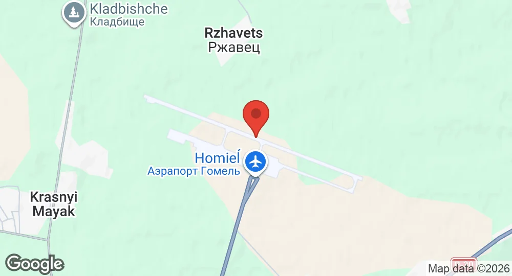 Map of Gomel Airport