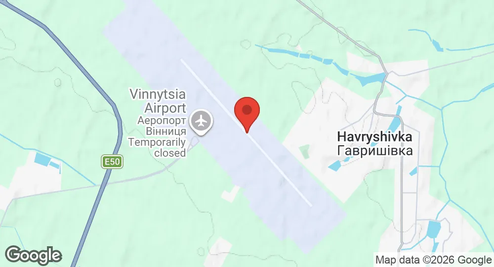 Map of Havryshivka Vinnytsia International Airport