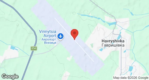 Map of Havryshivka Vinnytsia International Airport