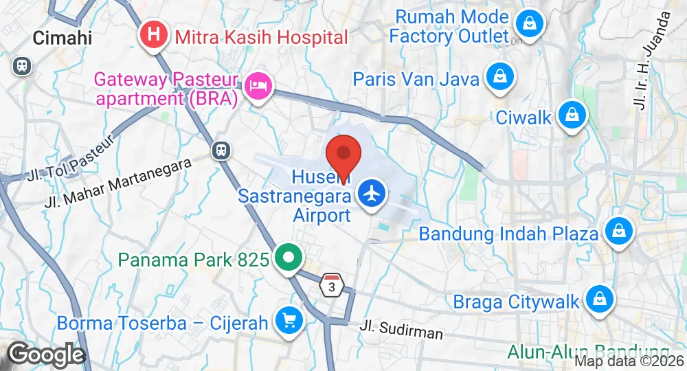 Map of Husein Sastranegara Air Force Base
