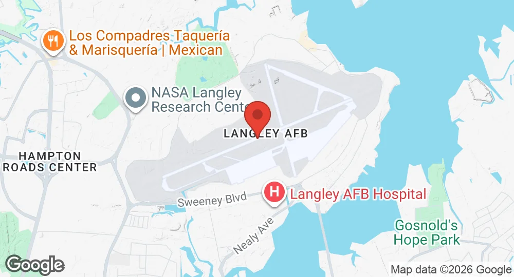 Map of Joint Base Langley–Eustis