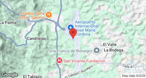 Map of José María Córdova International Airport