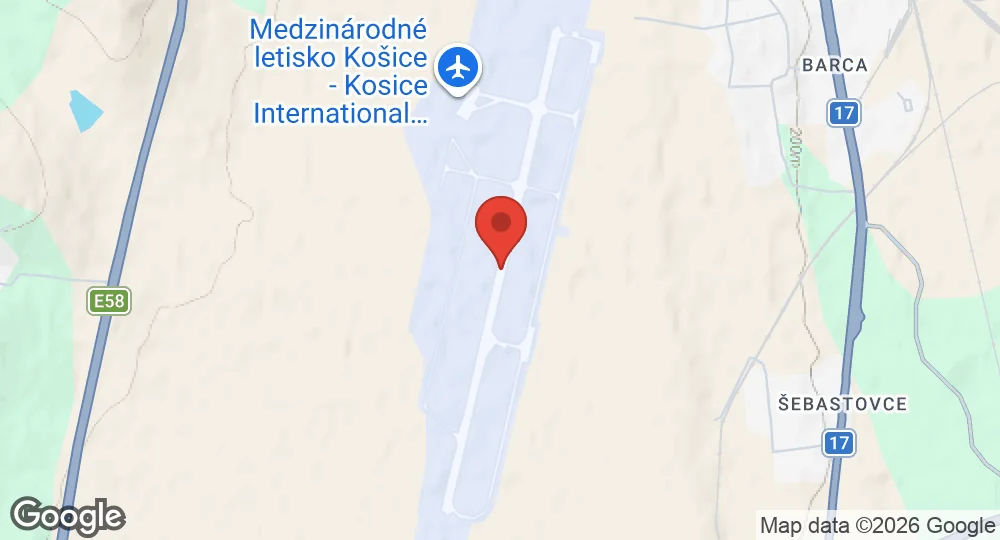 Map of Košice International Airport