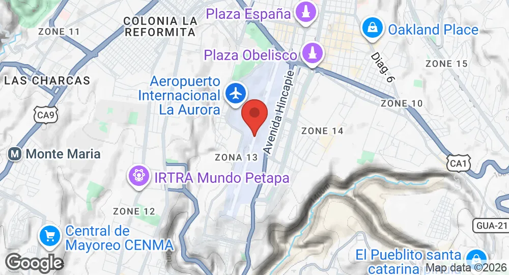 Map of La Aurora International Airport