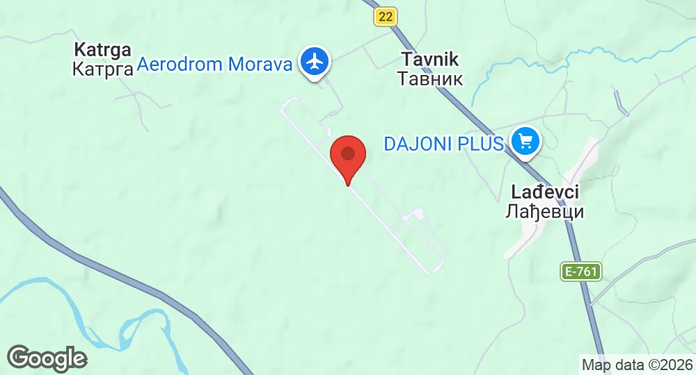 Map of Lađevci Air Base