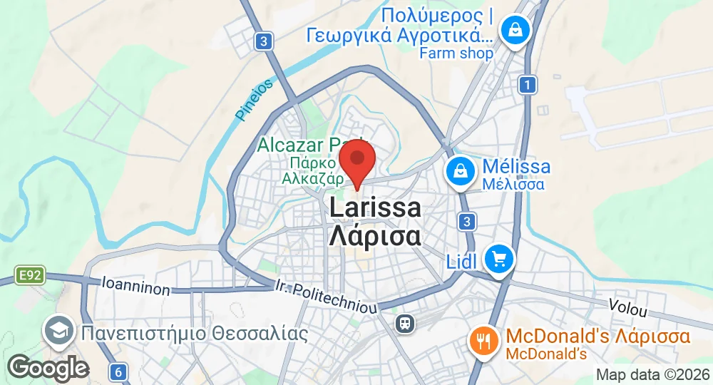 Map of Larissa Air Base