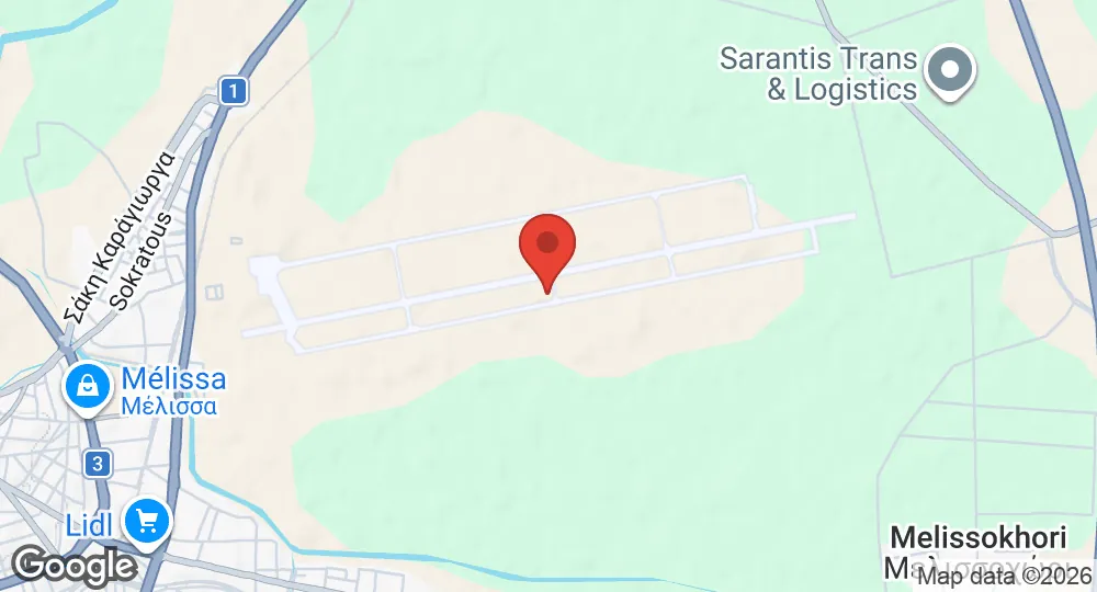 Map of Larissa Air Base