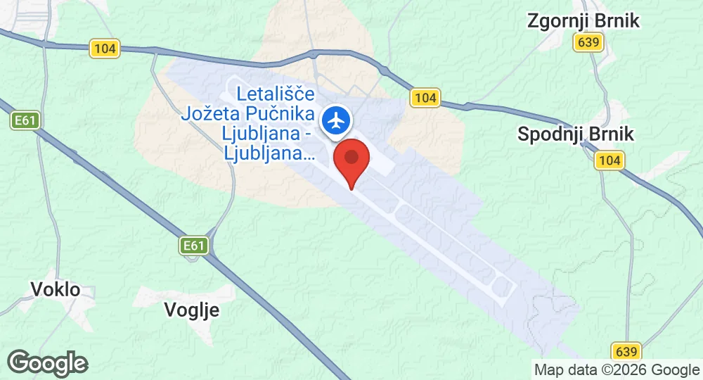 Map of Ljubljana Jože Pučnik Airport