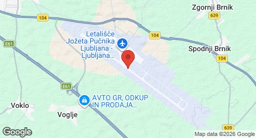 Map of Ljubljana Jože Pučnik Airport
