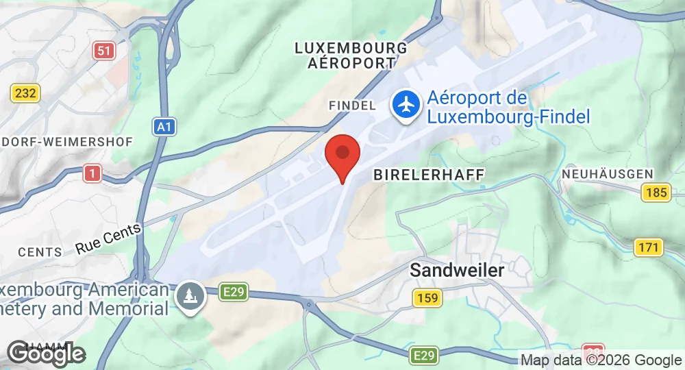 Map of Luxembourg Airport
