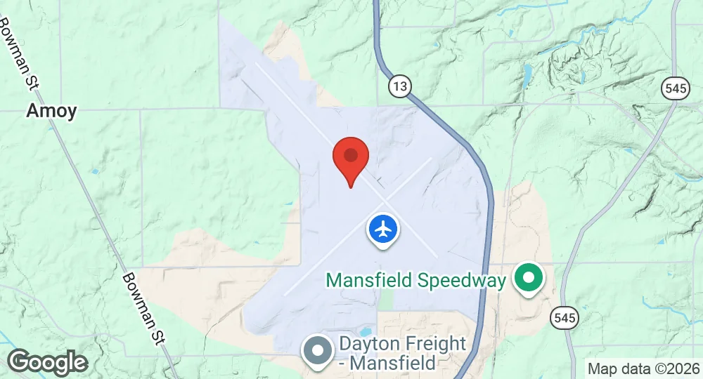 Map of Mansfield Lahm Air National Guard Base