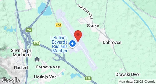 Map of Maribor Edvard Rusjan Airport