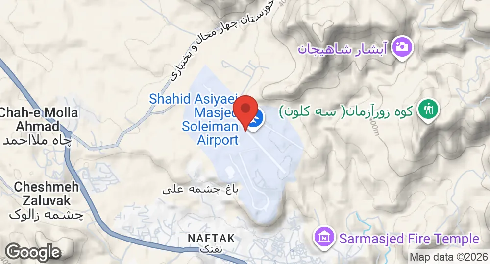 Map of Masjed Soleyman Air Base