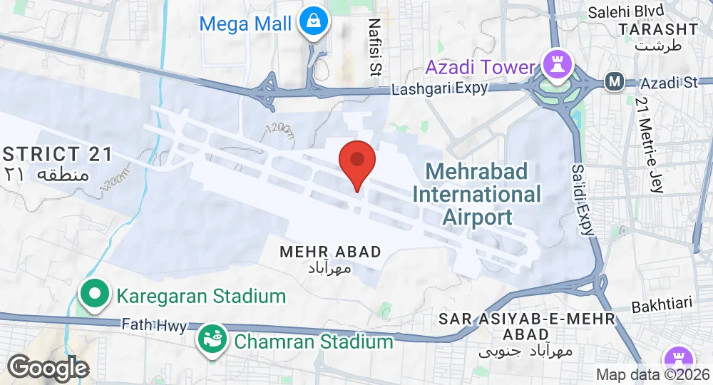 Map of Mehrabad International Airport