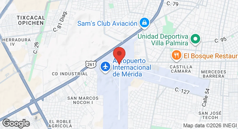 Map of Mérida International Airport