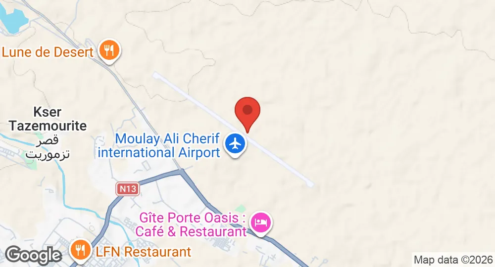 Map of Moulay Ali Cherif Airport