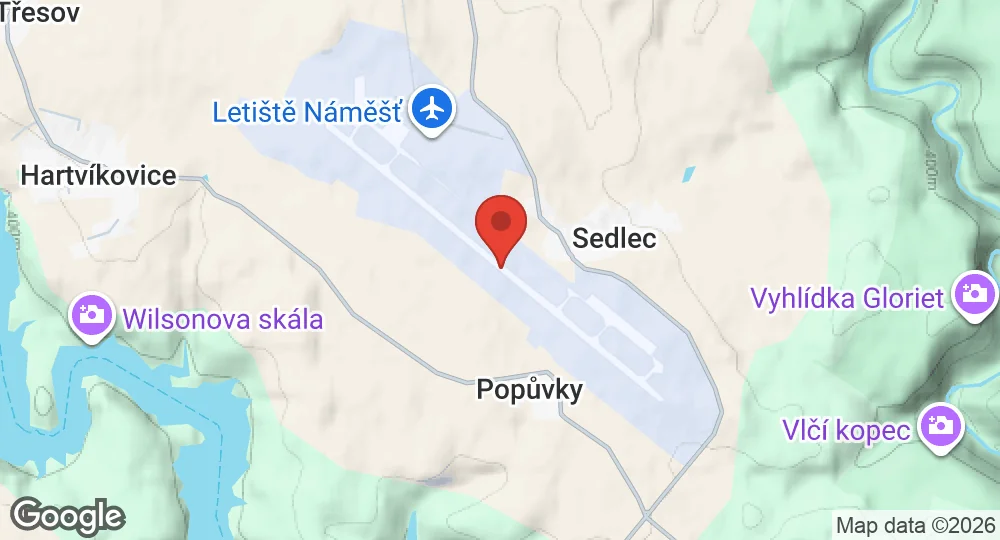 Map of Náměšť Air Base