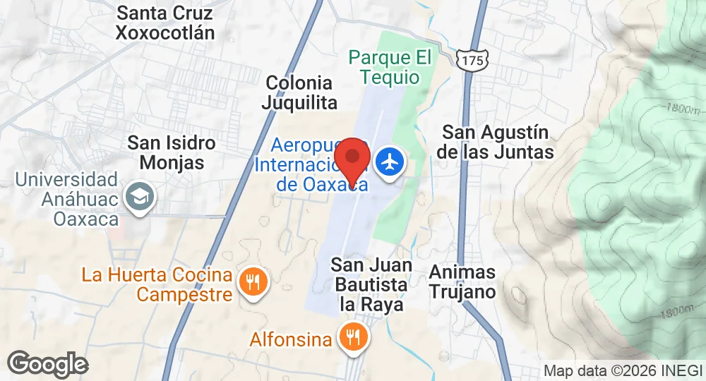 Map of Oaxaca International Airport