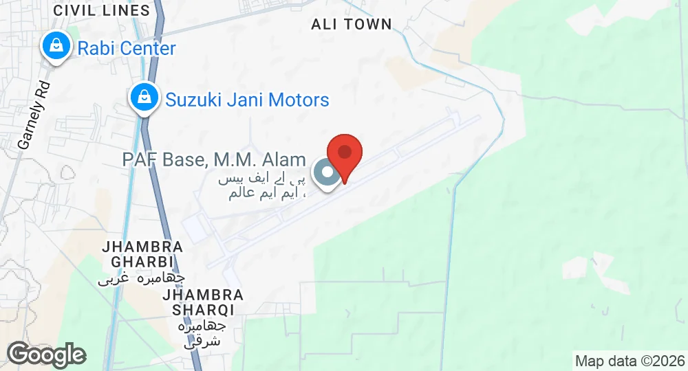 Map of PAF Base M.M. Alam