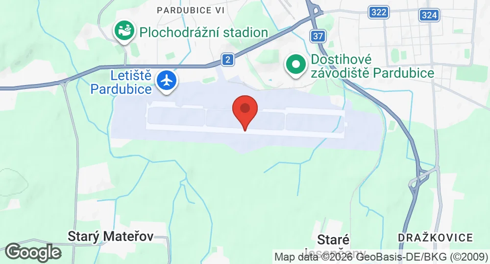Map of Pardubice Airport