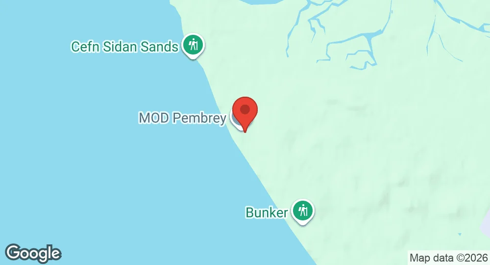 Map of Pembrey Sands Air Weapons Range