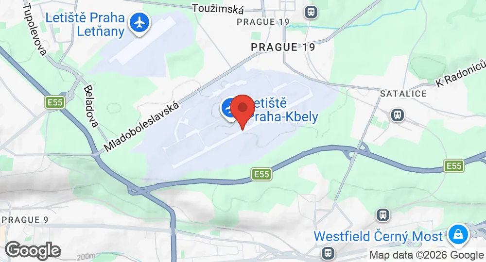Map of Prague-Kbely Air Base