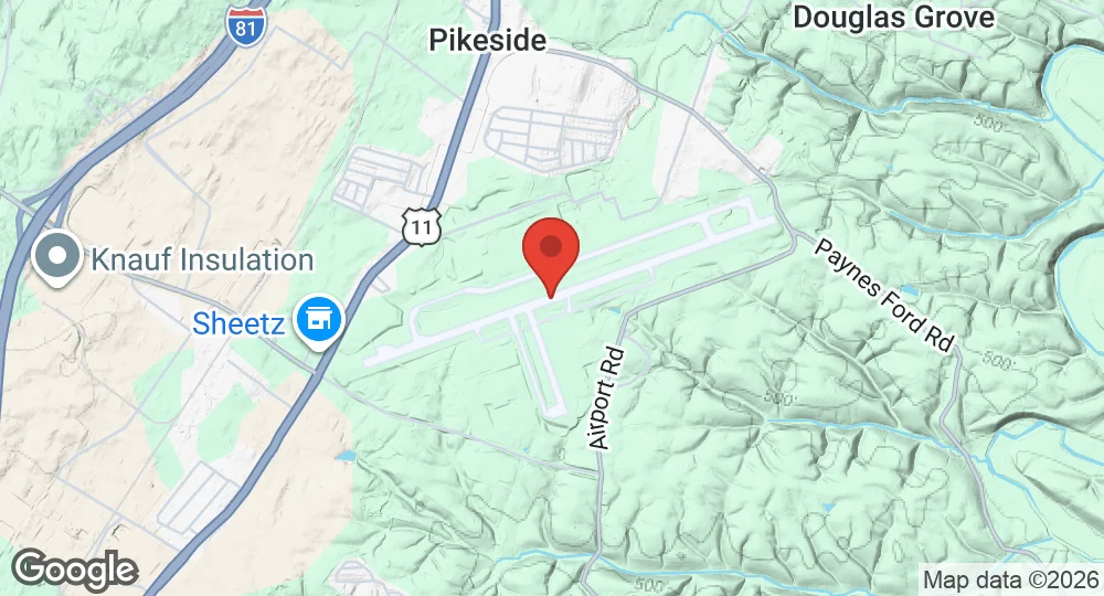 Map of Shepherd Field Air National Guard Base
