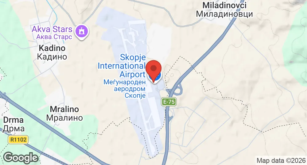 Map of Skopje International Airport