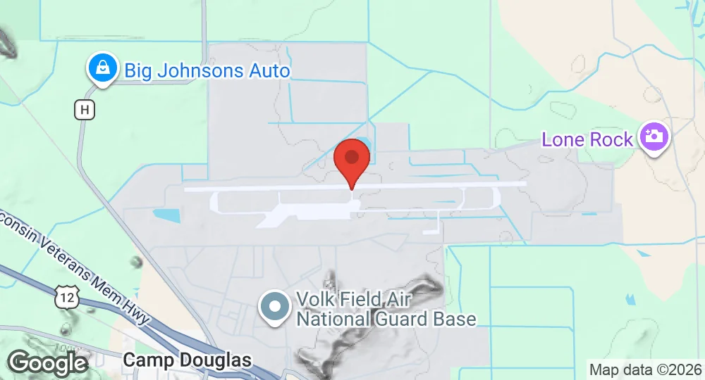 Map of Volk Field Air National Guard Base