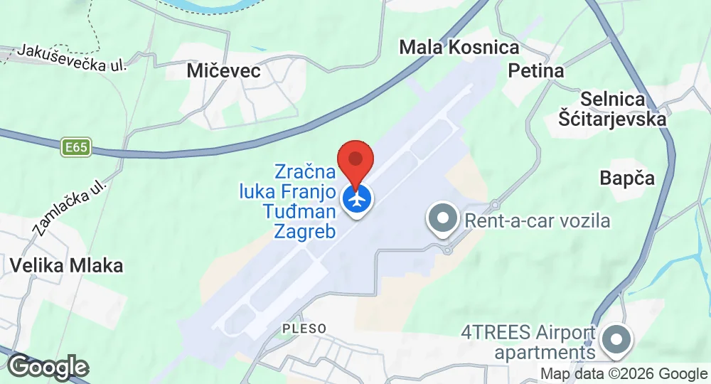 Map of Zagreb Airport