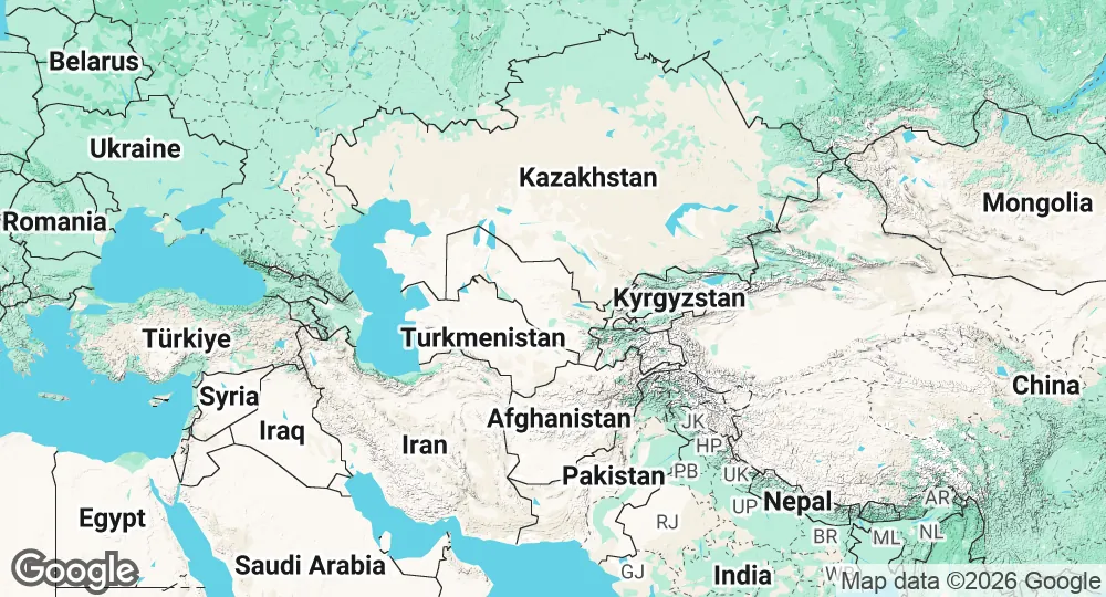 Map of Uzbekistan