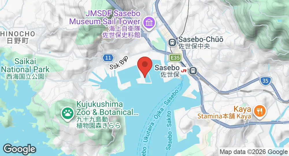 Map of JMSDF Sasebo Naval Base