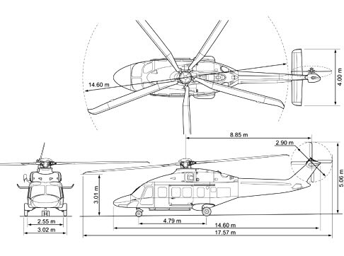 3-view profile of AW149