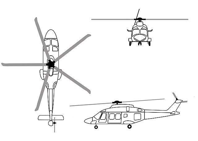 3-view profile of AW169