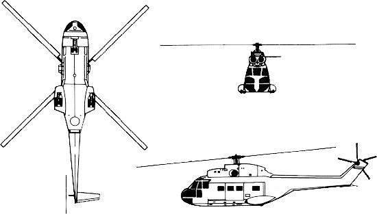 3-view profile of H225M / EC725 Caracal
