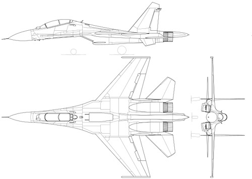 3-view profile of J-11 Responsive Dragon