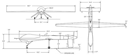 3-view profile of MQ-1 Predator