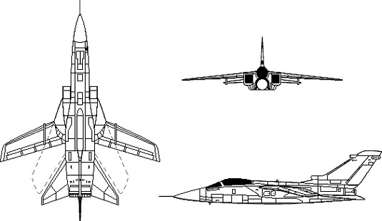 3-view profile of Tornado