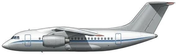 Antonov An-148 military transport aircraft side profile drawing